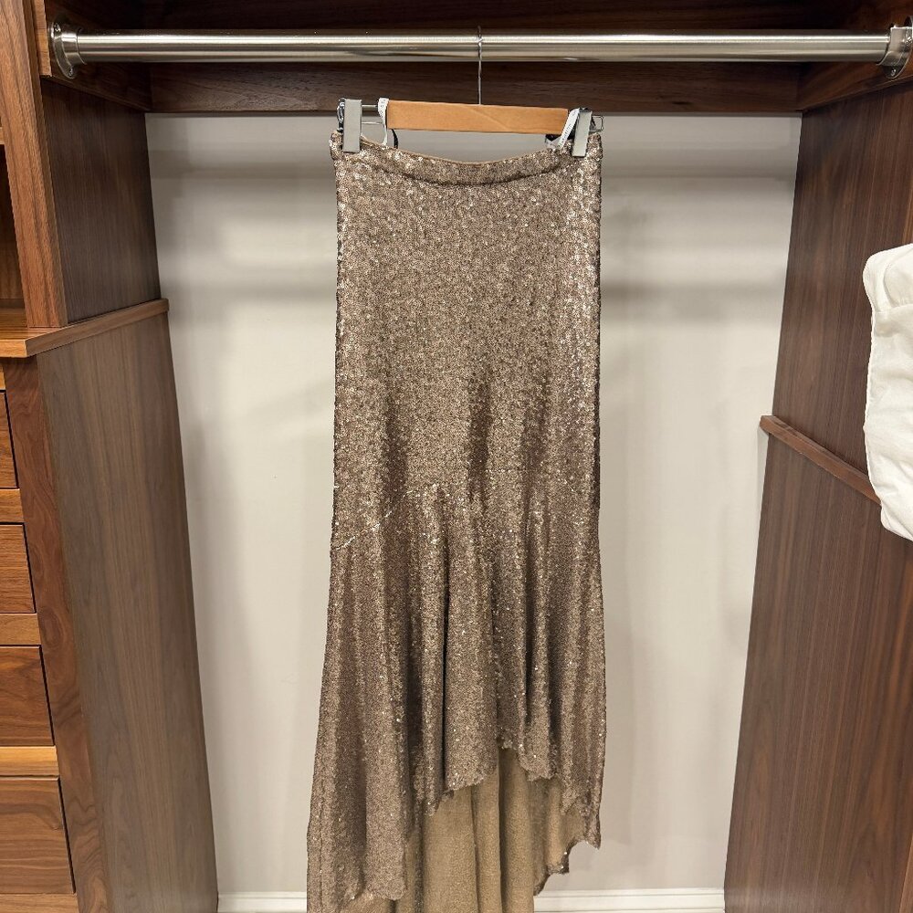 Jenny Yoo Sequin High Low Skirt - BHLDN - Size 6 - Picture 3 of 5